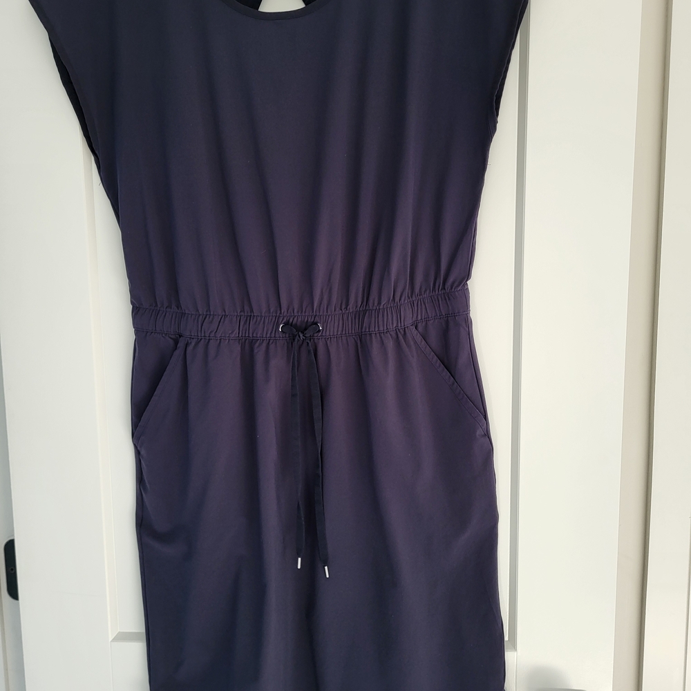 Talbots Purple Midi Dress with Drawstring Waist